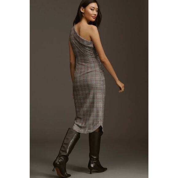 NWT Anthropologie Maeve One-Shoulder Asymmetrical Slim Midi Dress Sz 2P #NC437 - Picture 4 of 11